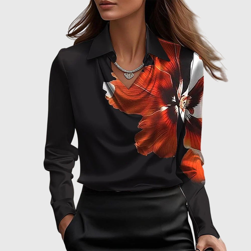 Valérie™ | Blouse Élégante en Lin avec Éclat Luxueux