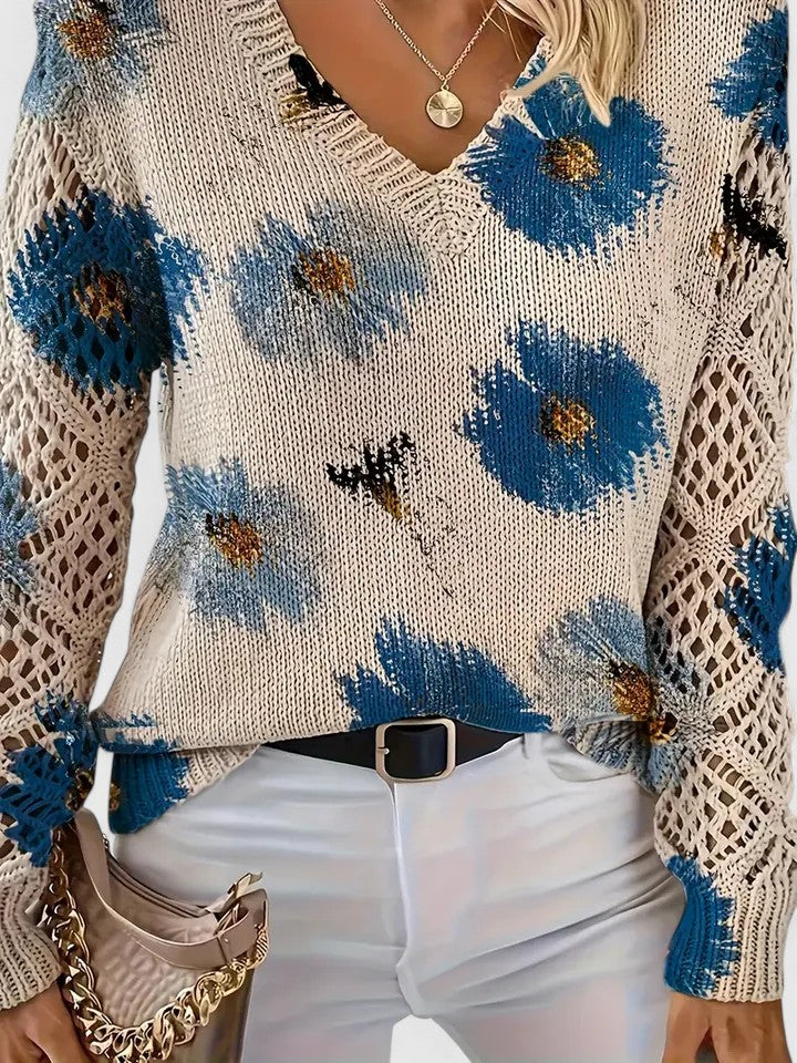 Tristana™ | Pull Élégant en Coton Floral