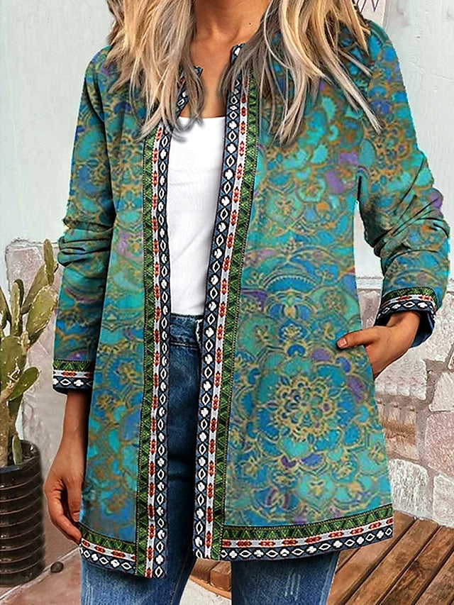 Livia™ | Veste Vintage Décontractée Imprimée Fleuri