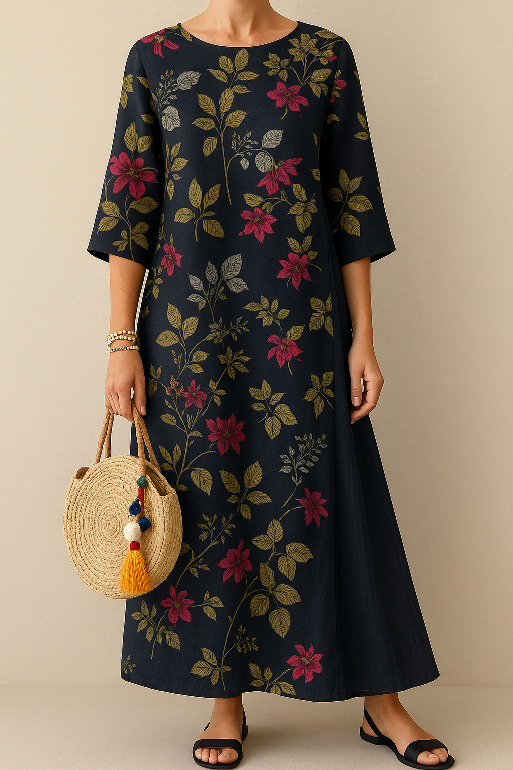 Manar™ | Robe Longue Vintage Élégante En Lin