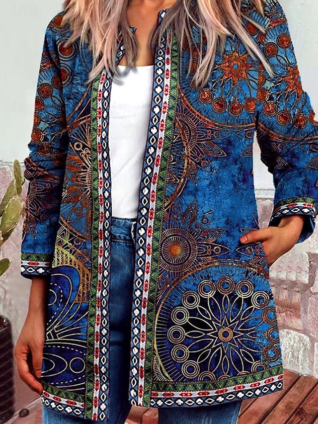 Livia™ | Veste Vintage Décontractée Imprimée Fleuri
