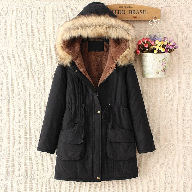 FERONA™ | Manteau Élégant avec Capuche en Fausse Fourrure