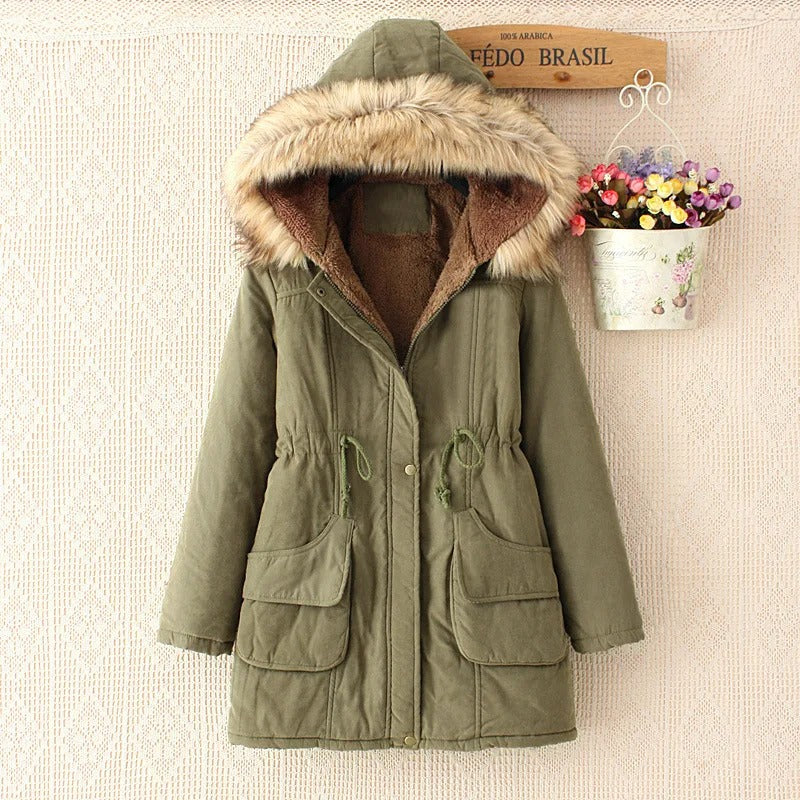 FERONA™ | Manteau Élégant avec Capuche en Fausse Fourrure