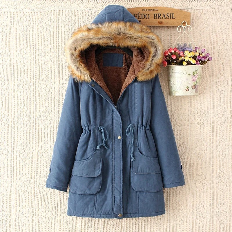 FERONA™ | Manteau Élégant avec Capuche en Fausse Fourrure