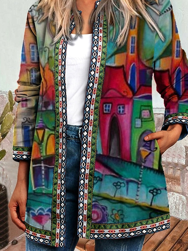 Livia™ | Veste Vintage Décontractée Imprimée Fleuri