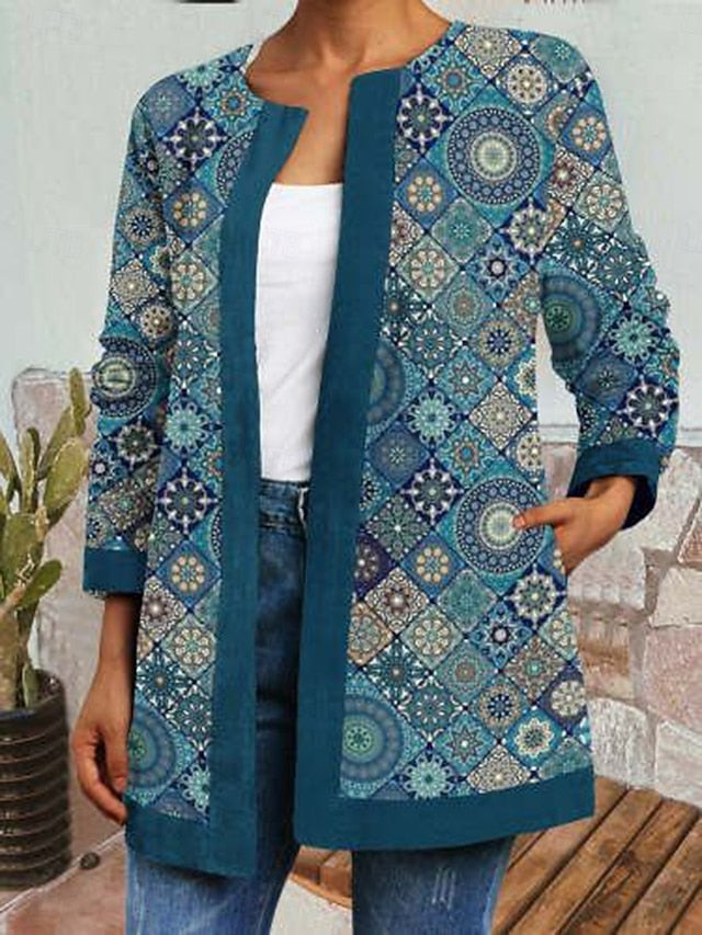 Livia™ | Veste Vintage Décontractée Imprimée Fleuri