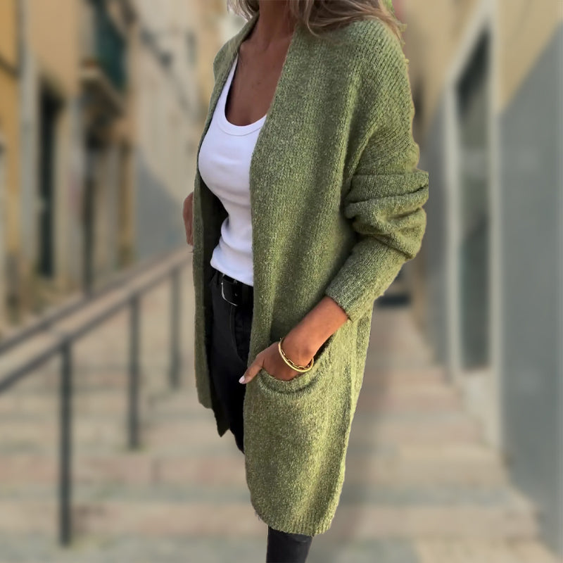 Indra™ | Cardigan Long Tricoté Élégant