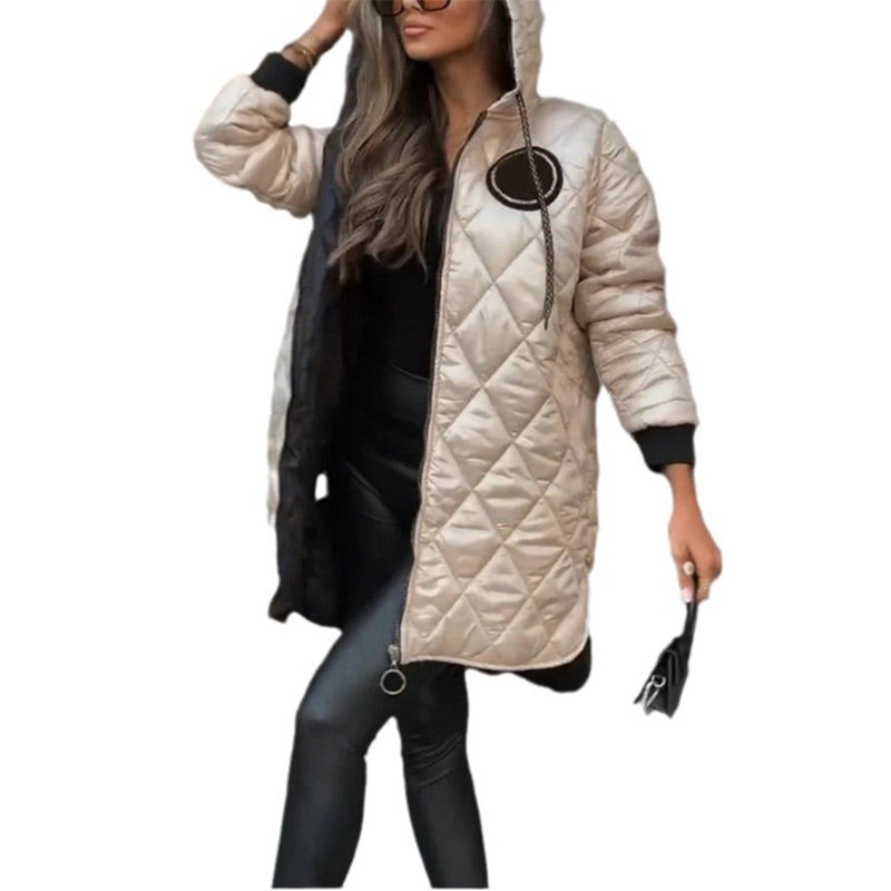 Elena™ | Manteau d'Hiver Matelassé avec Capuche et Fermeture Éclair