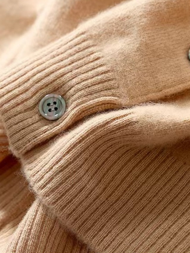 Raya™ | Cardigan Élégant en Laine à Col Ras du Cou