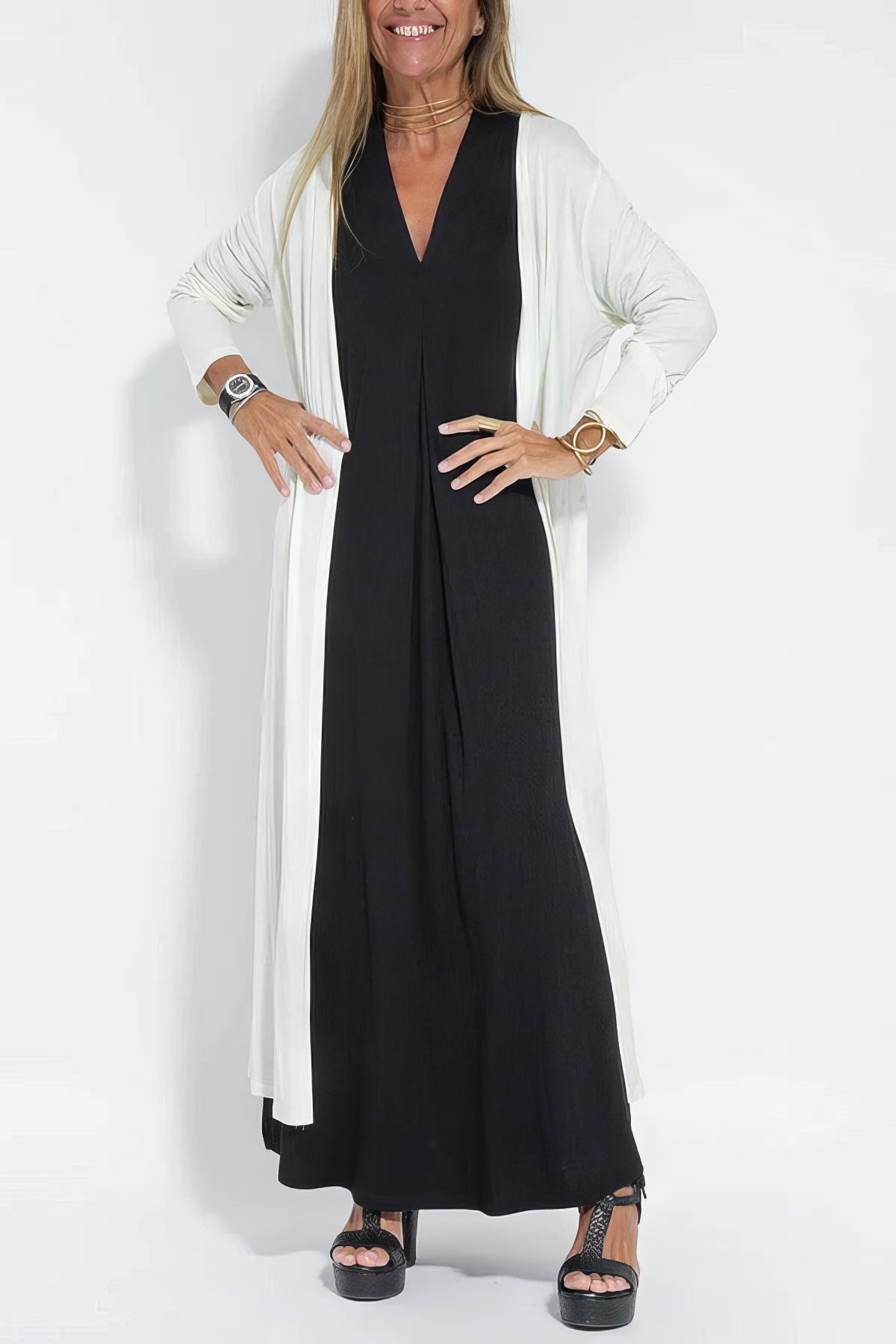 Kanira™ | Robe Longue Élégante Confort Chic + Cardigan Offert