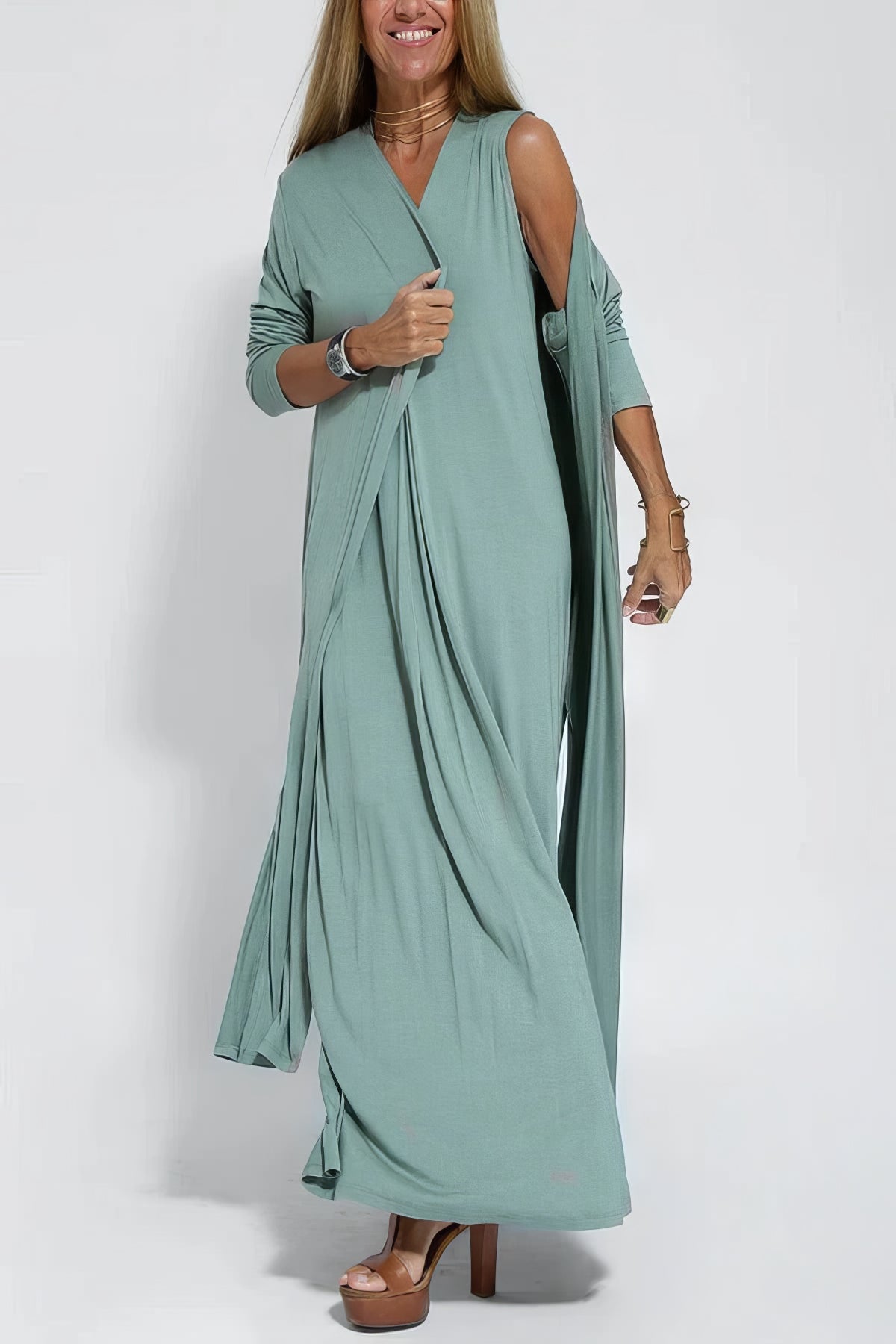 Kanira™ | Robe Longue Élégante Confort Chic + Cardigan Offert