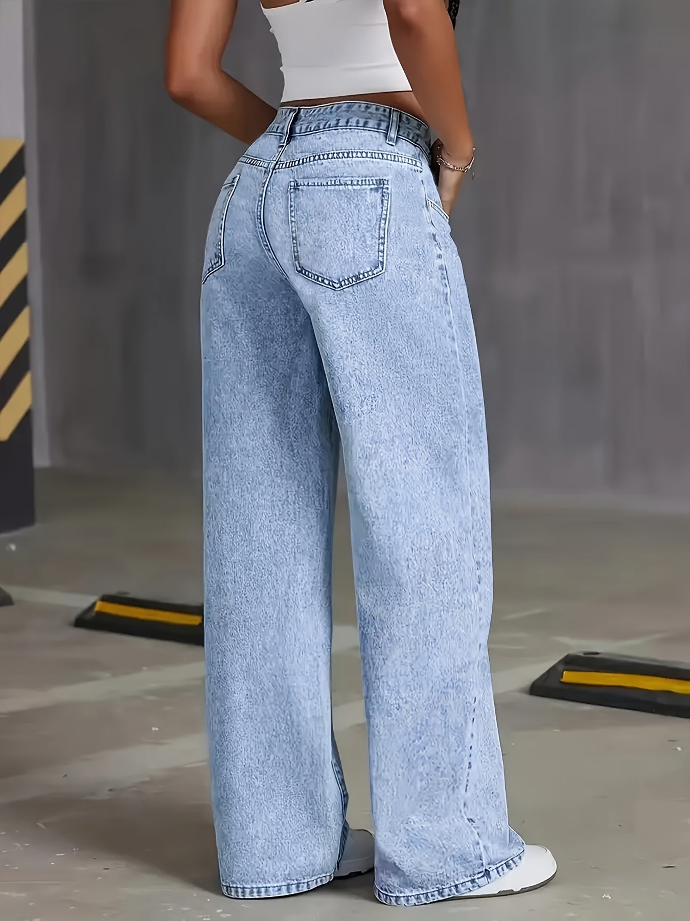 Elia™ | Jeans Femme Élastiques à Jambes Larges