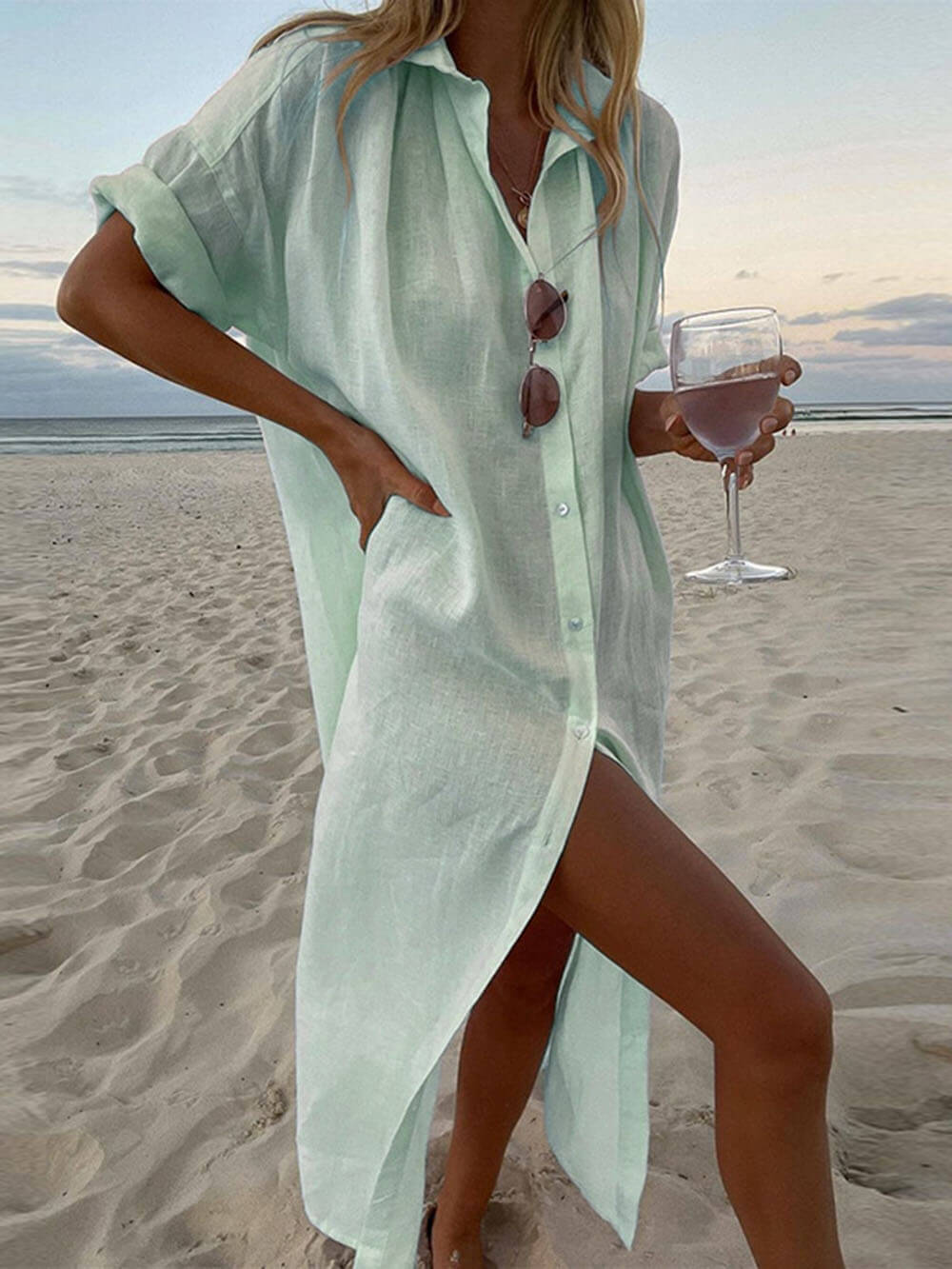 Raline™ | Robe Chemise Maxi Élégante