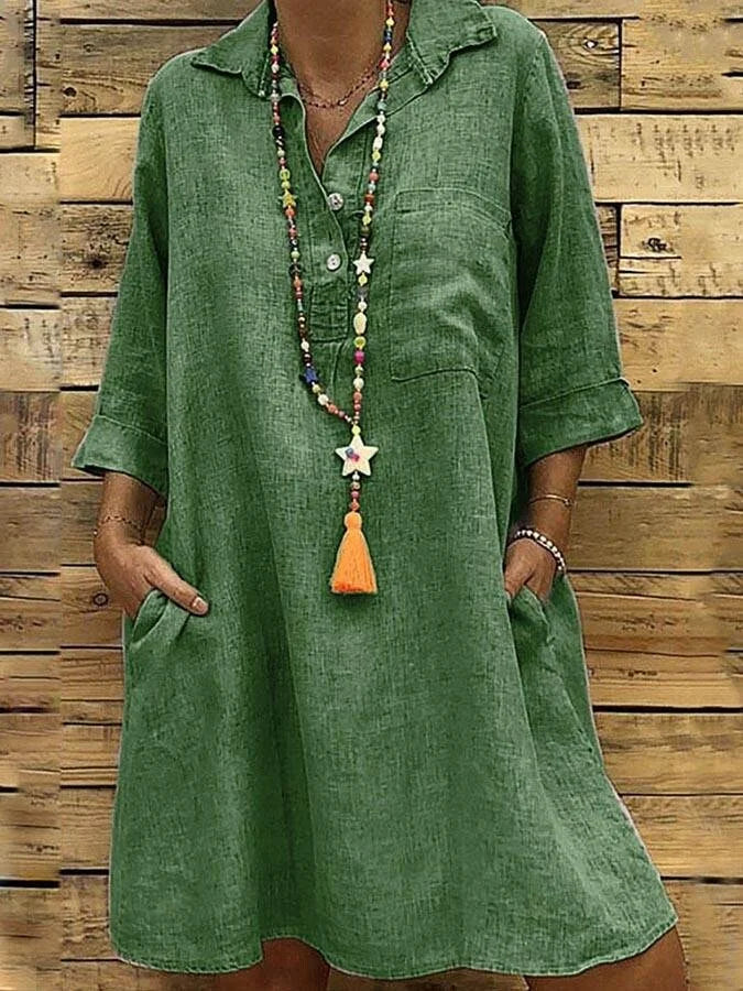 Anali™ | Robe Décontractée Coton et lin