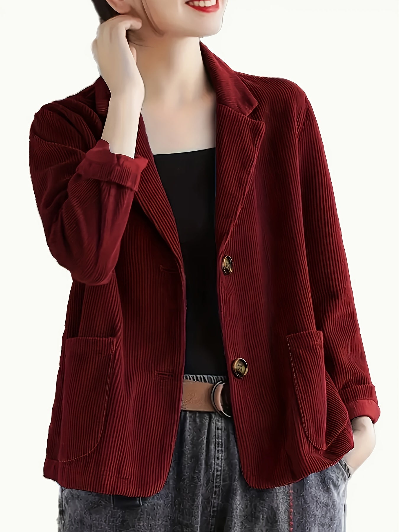 Clarabelle™ | Blazer Élégant en Velours Côtelé