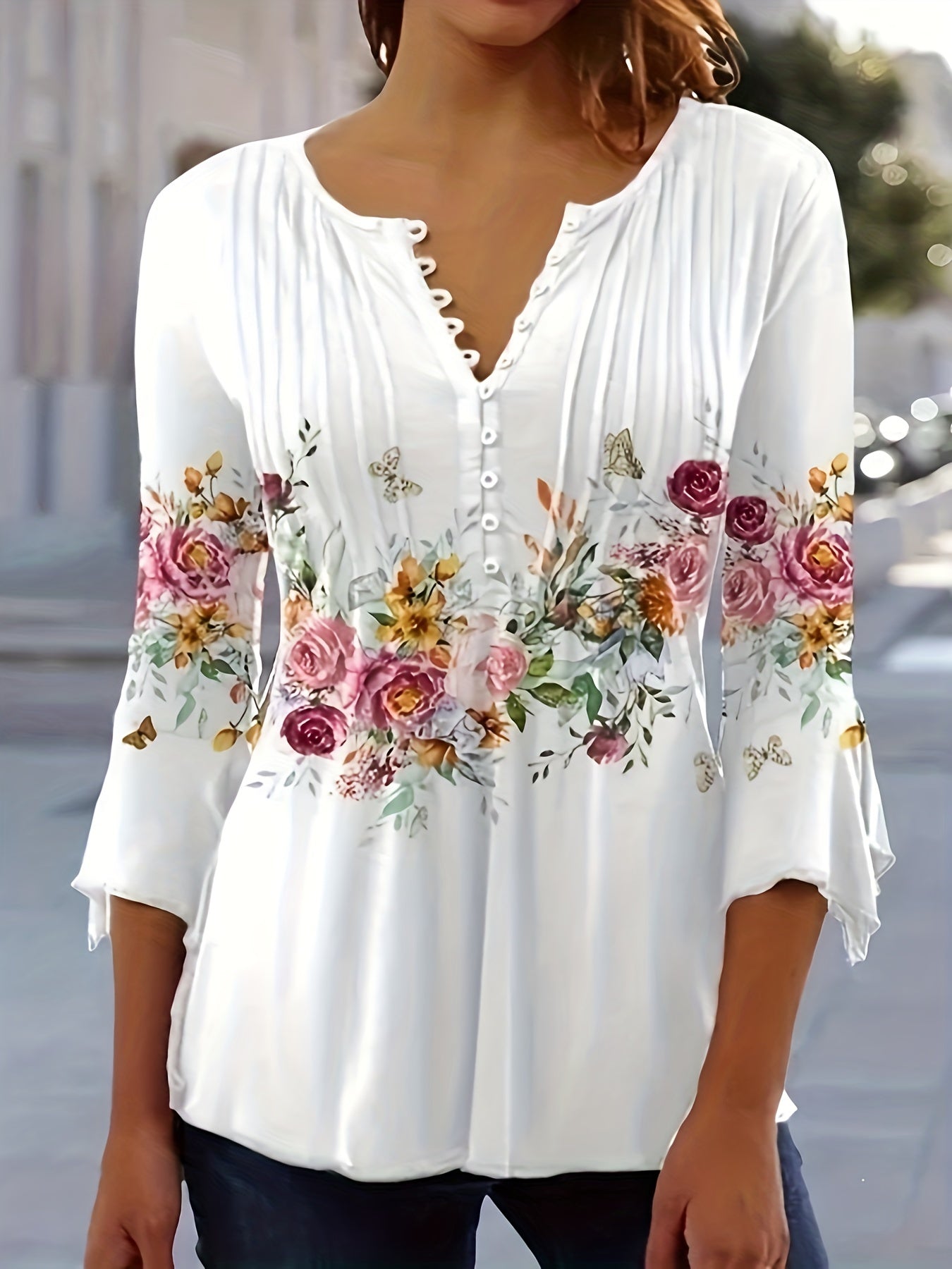 Chloe™ | Blouse Florale Chic à Col V