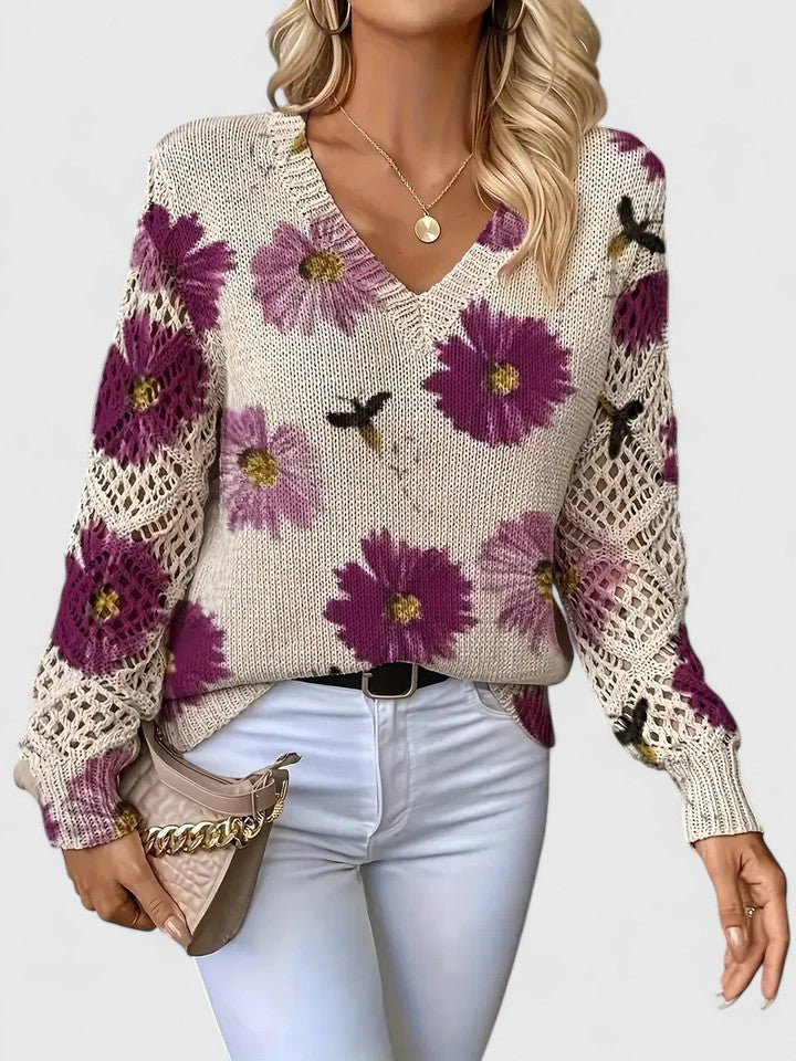 Tristana™ | Pull Élégant en Coton Floral