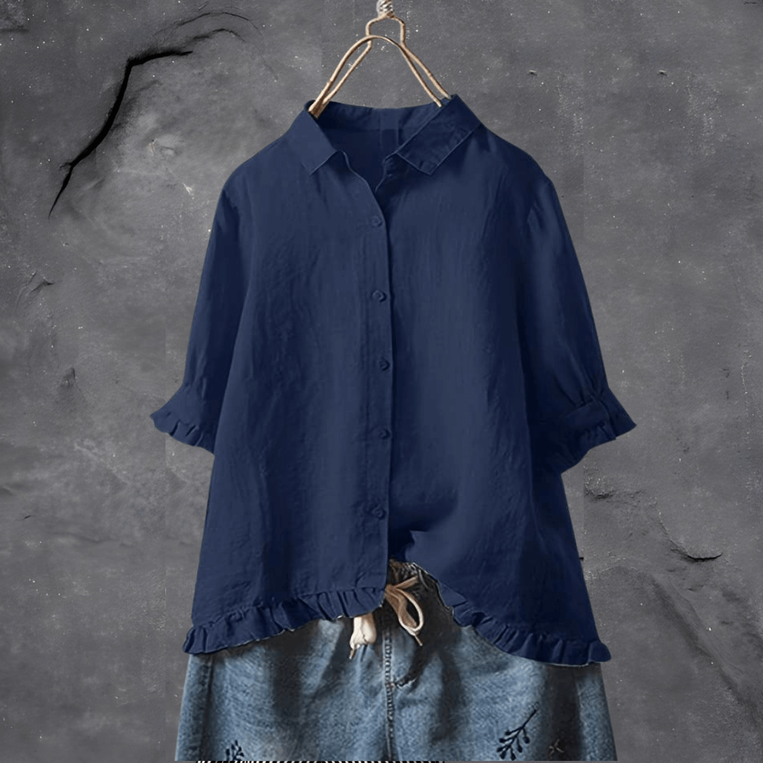 Carey™ | Chemise Élégante en Cotton et Lin