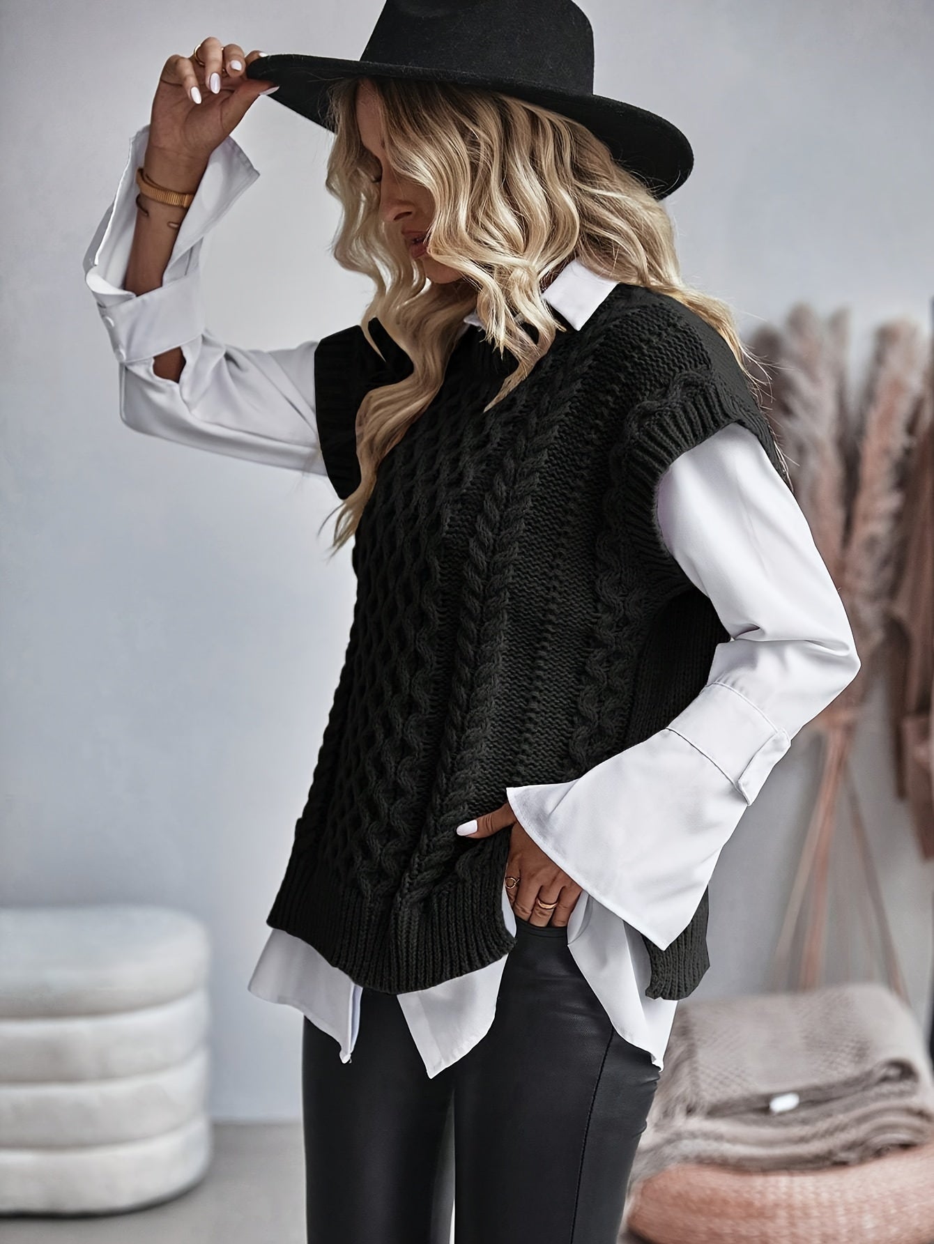 Limona™ | Gilet Tricoté En Maille Épaisse