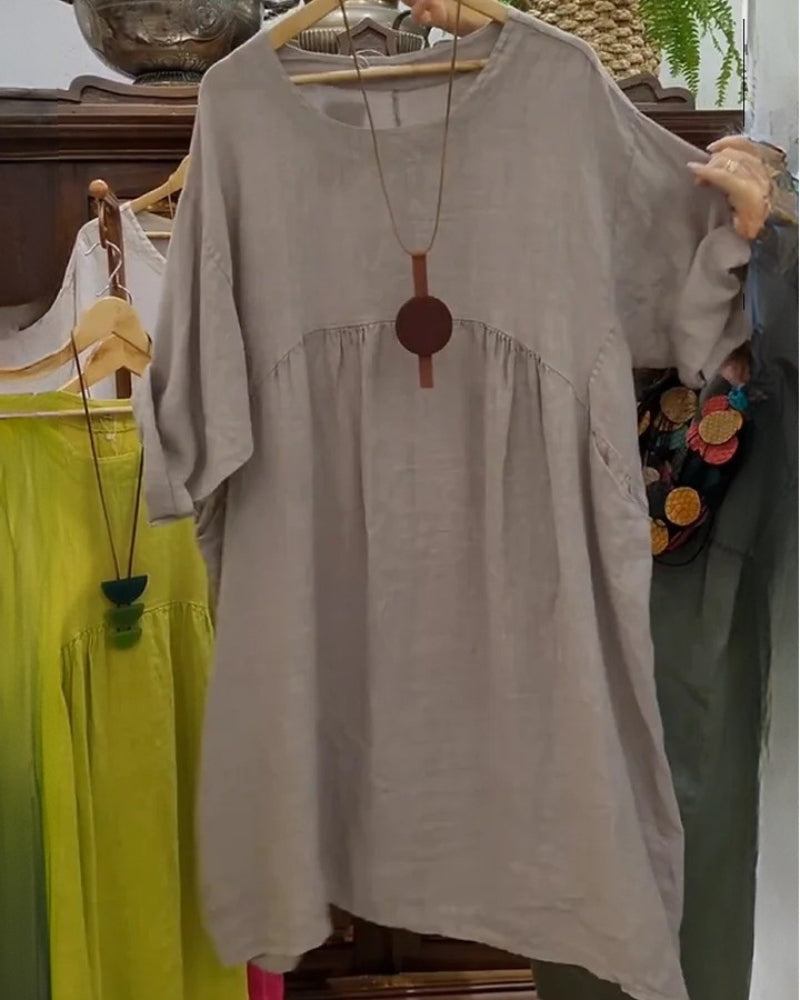 Mandira™ | Robe Élégante en Coton et Lin