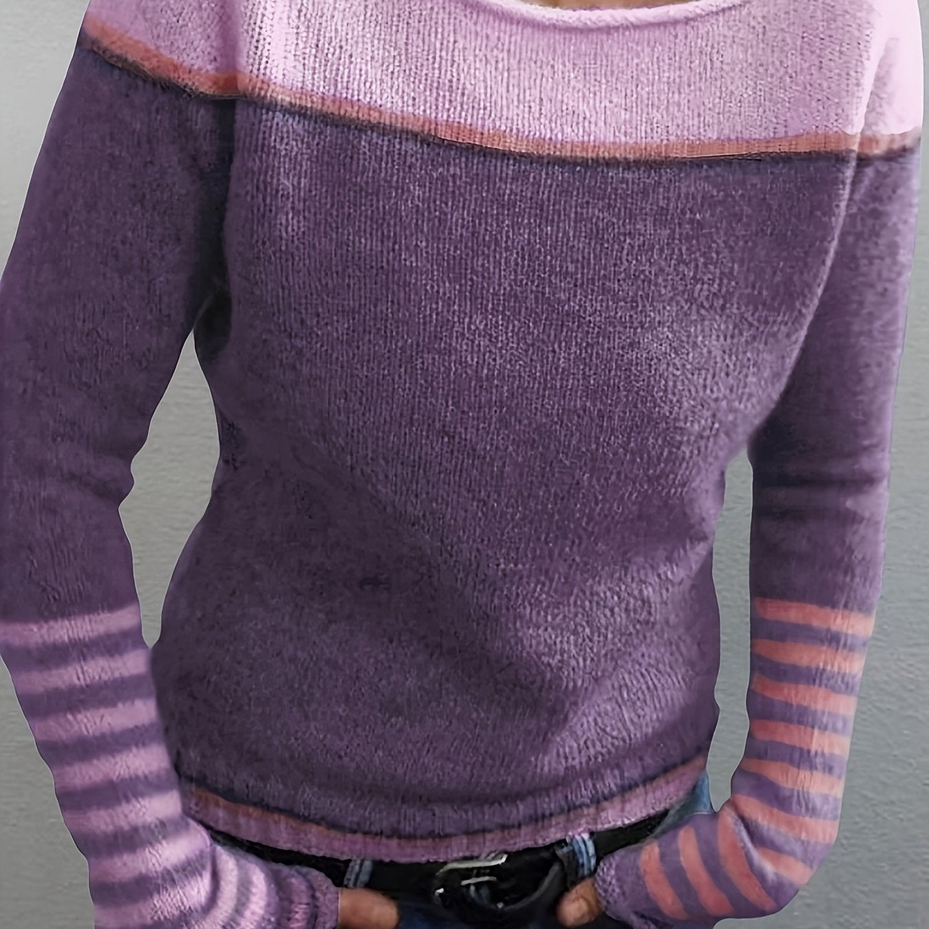 Leila™ | Pull Décontracté à Rayures et Blocs de Couleur