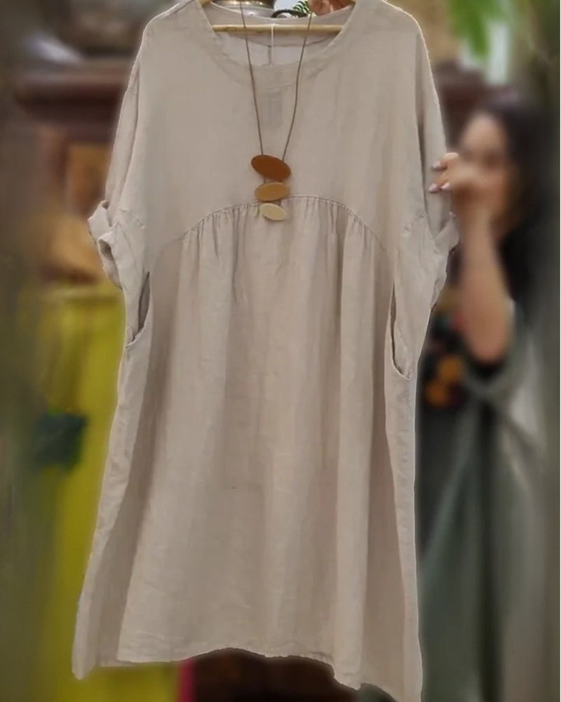 Mandira™ | Robe Élégante en Coton et Lin