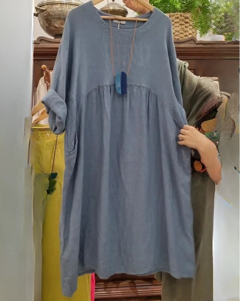 Mandira™ | Robe Élégante en Coton et Lin