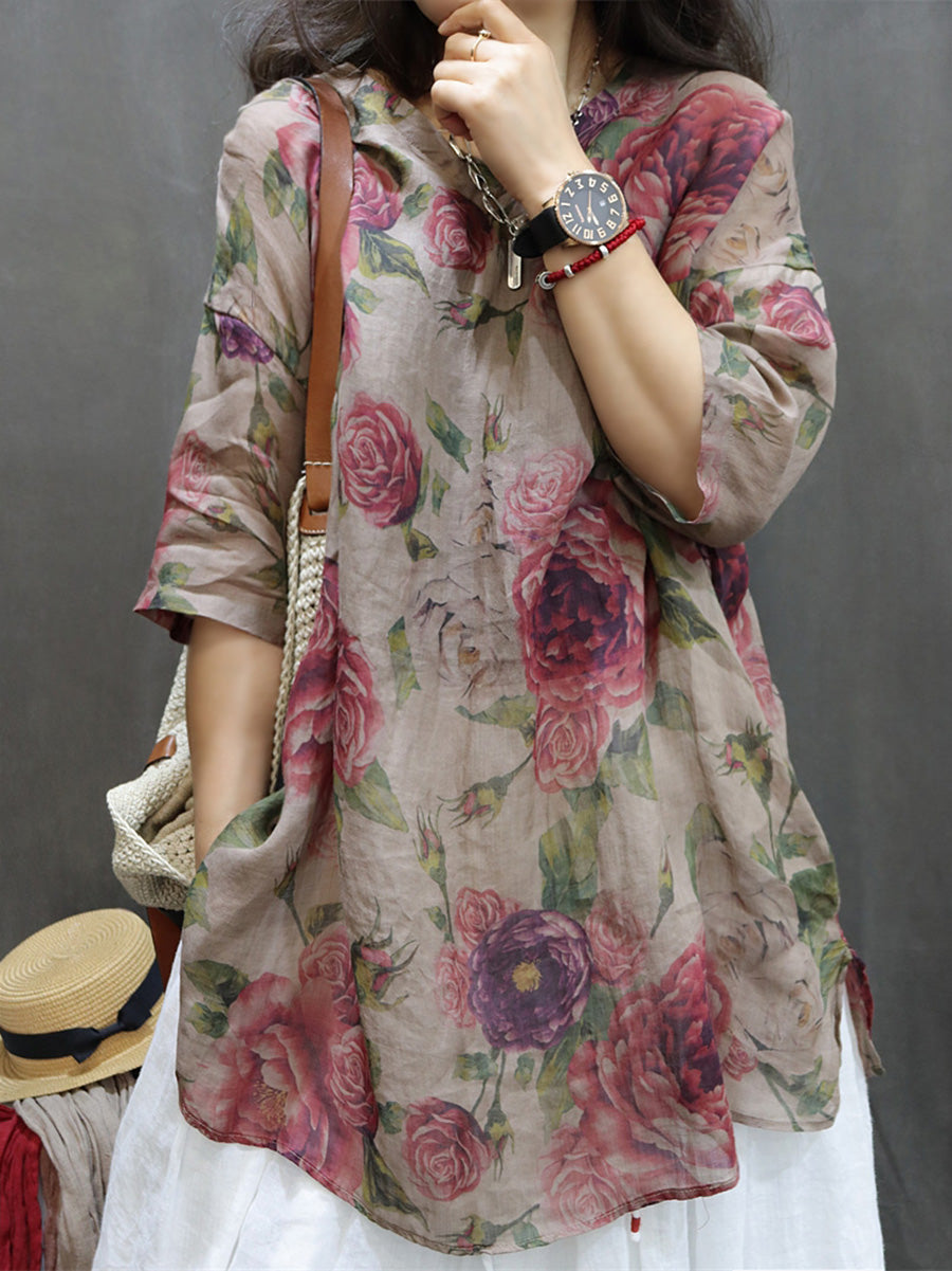 Kiaji™ | Blouse Vintage Fleurie Élégante