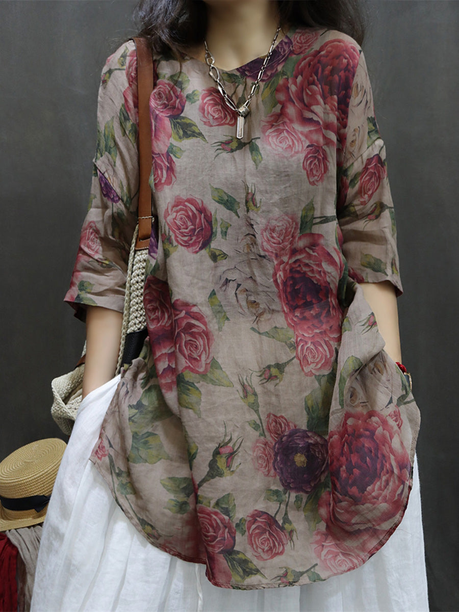 Kiaji™ | Blouse Vintage Fleurie Élégante