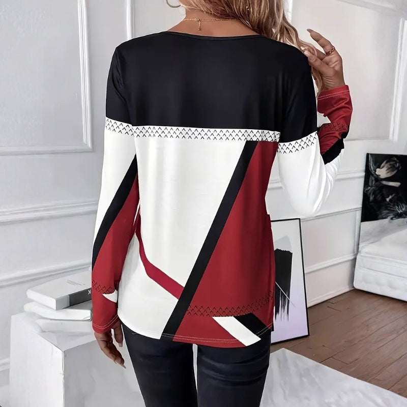Lana™ | T-shirt Décontracté en Coton à Bloc de Couleur