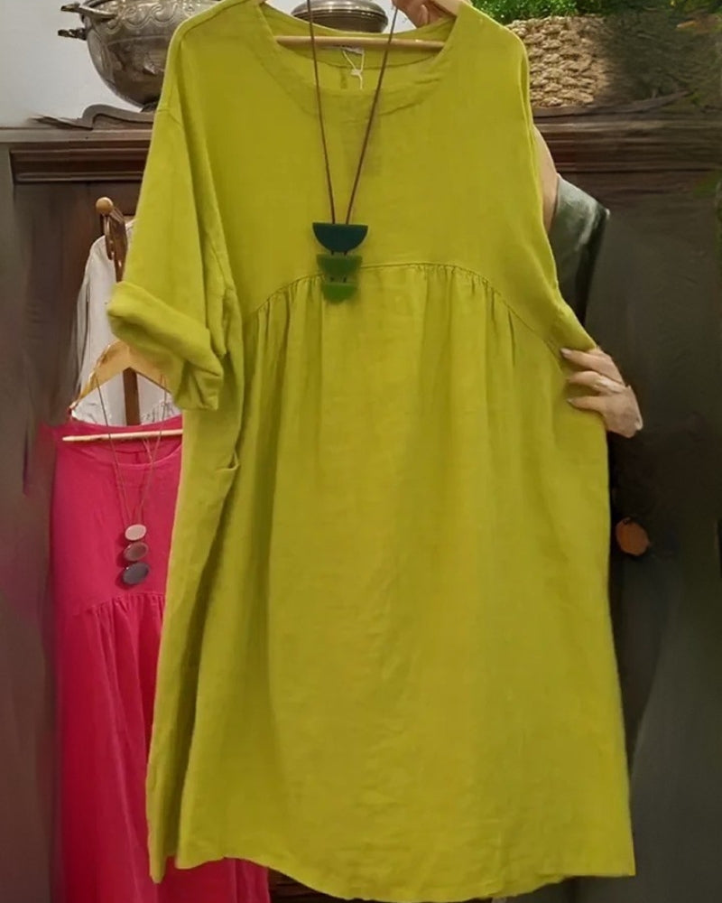 Mandira™ | Robe Élégante en Coton et Lin