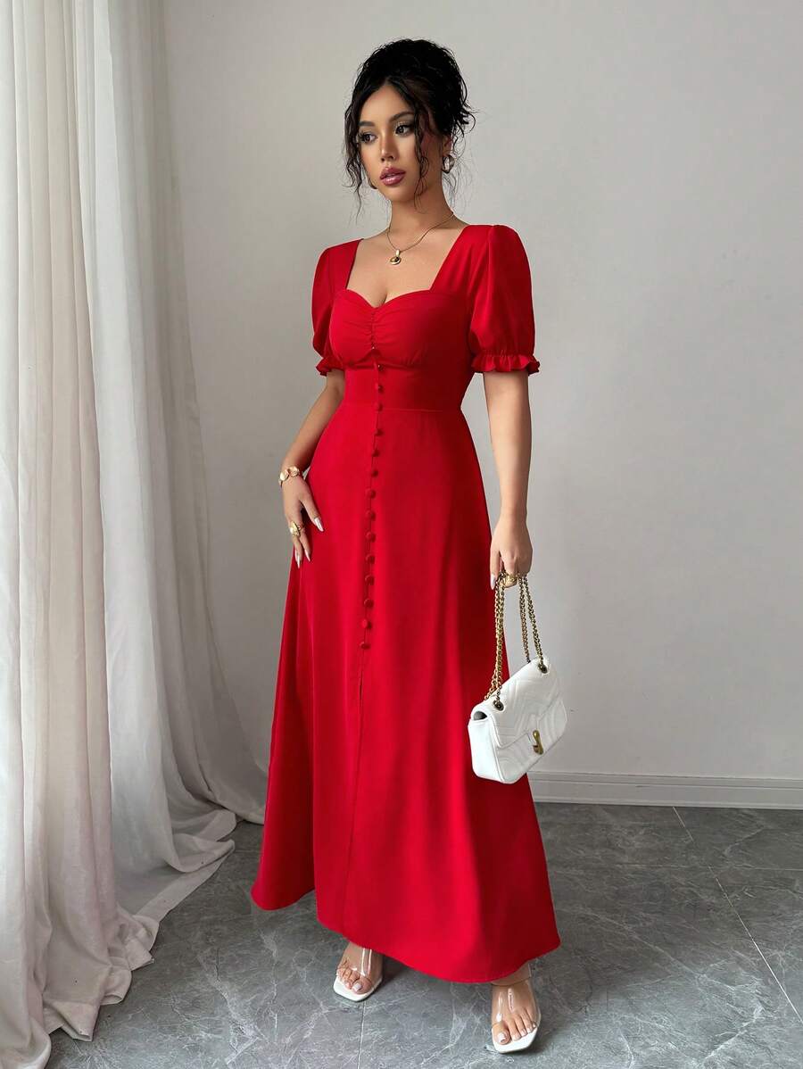 Feriza™ | Robe Élégante à Encolure Carrée