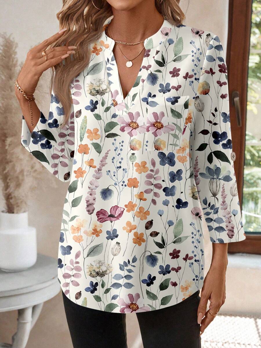 Emery™ | Chemisier Floral Élégant