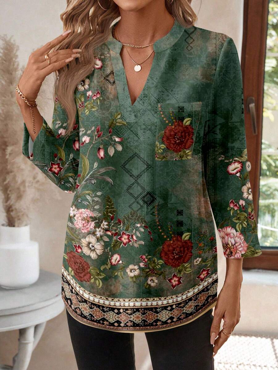 Emery™ | Chemisier Floral Élégant