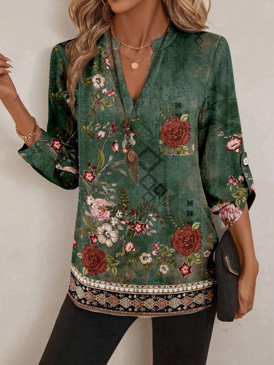 Emery™ | Chemisier Floral Élégant