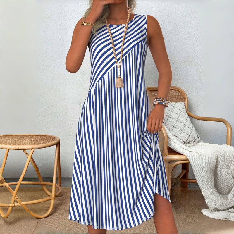 Heidi™ | Robe d'Été Sans Manches à Rayures