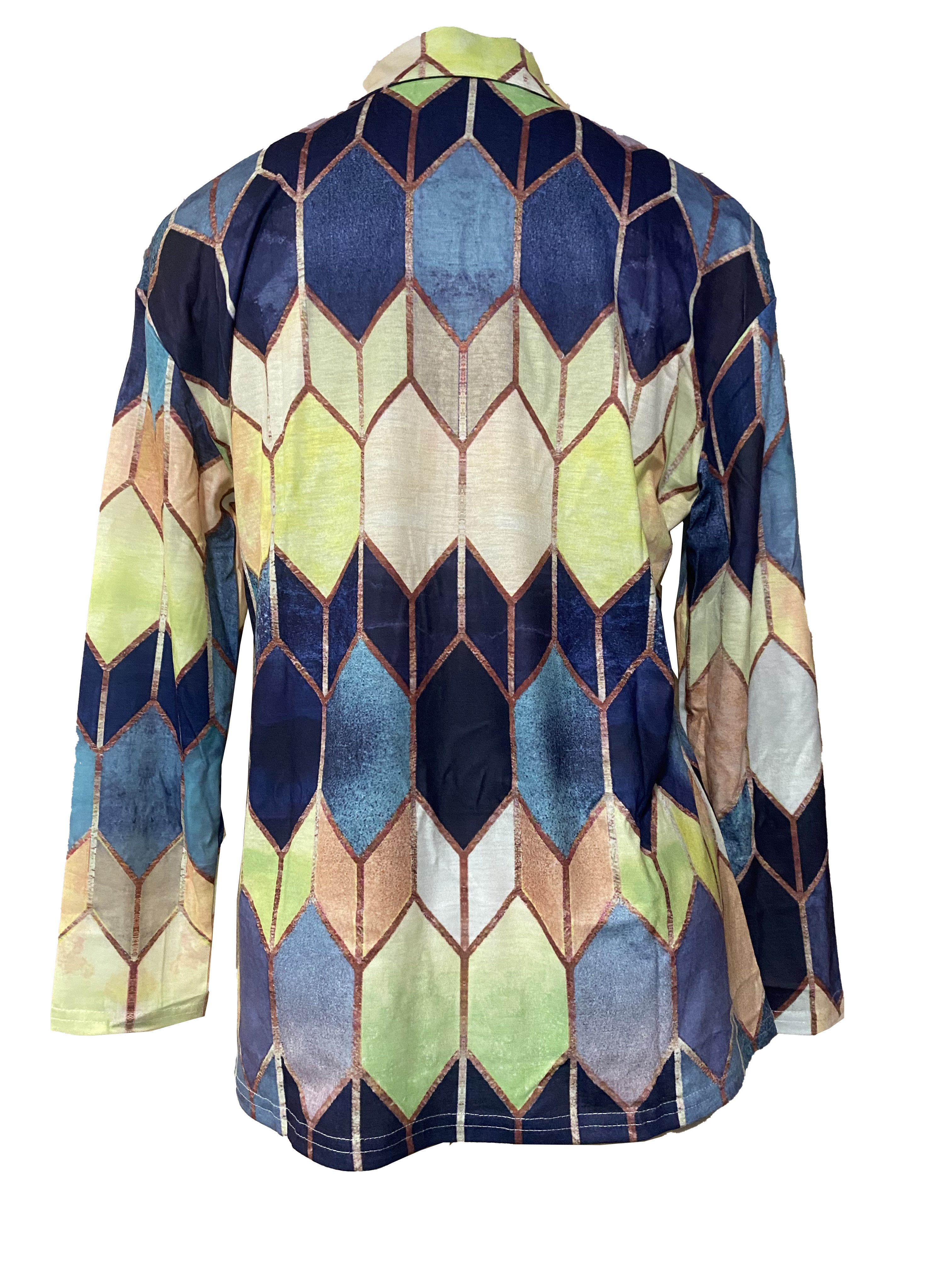 Laurence™ | Chemise Zippée Géométrique Élégante