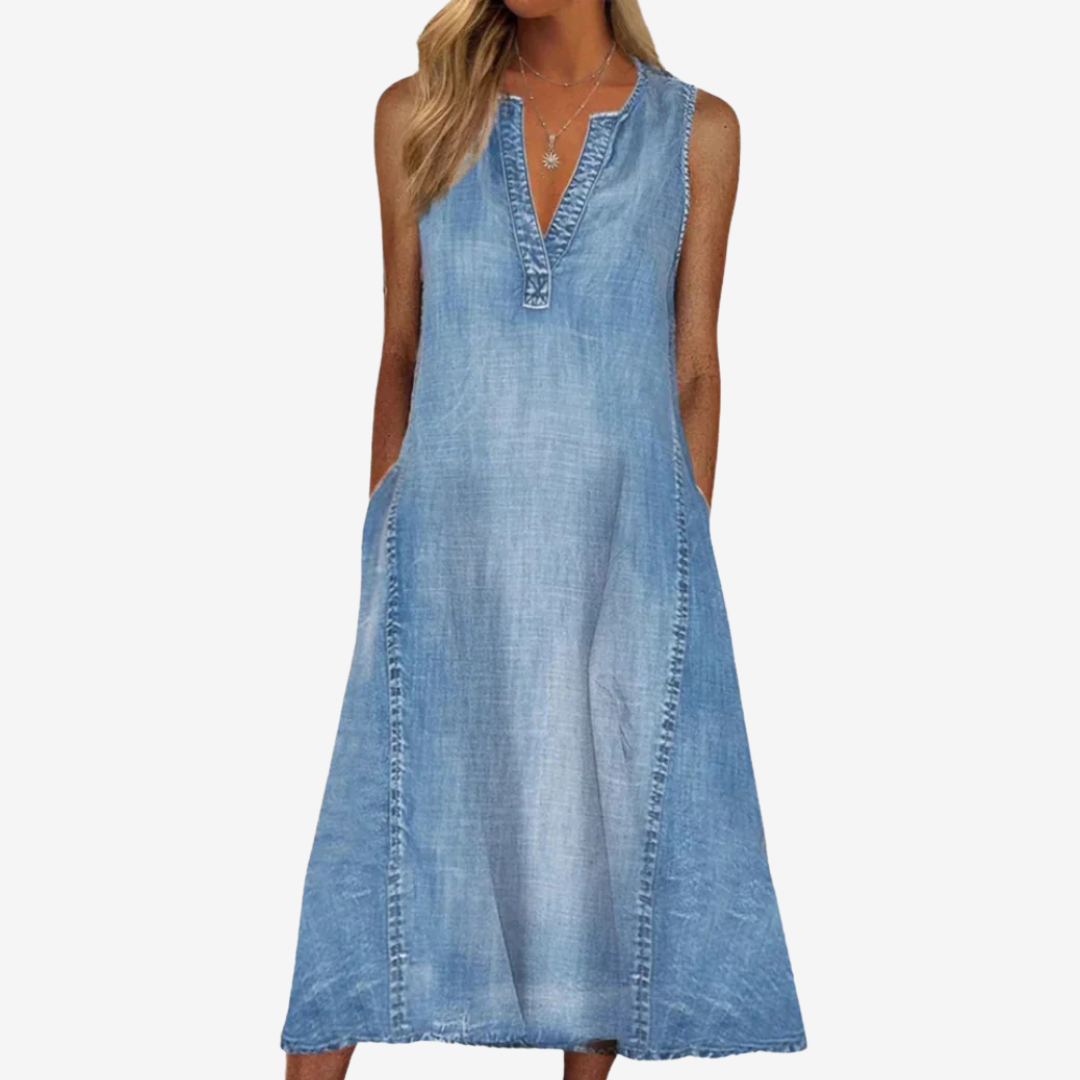 Betty™ | Robe Midi Élégante en Denim