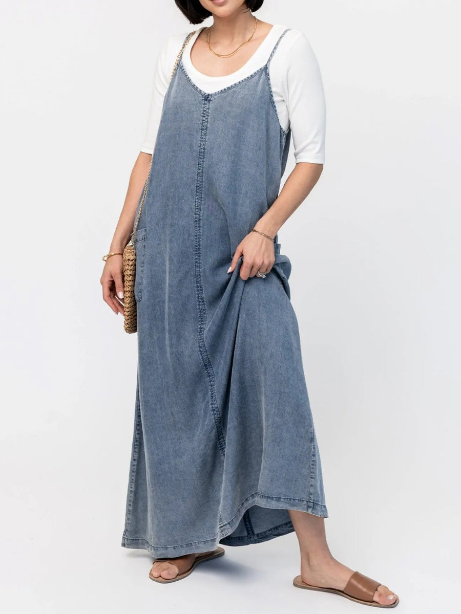 Hannah™ | Robe Maxi en Denim Élégante