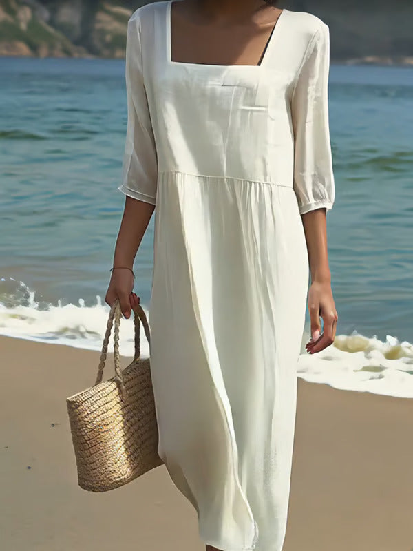 Diane™ | Robe Décontractée en Lin Épurée