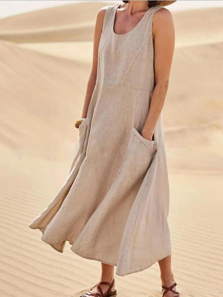 Naysi™ | Robe Élégante en Lin et Coton