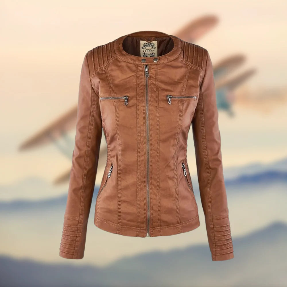 Ramia™ | Veste en Cuir à Capuche