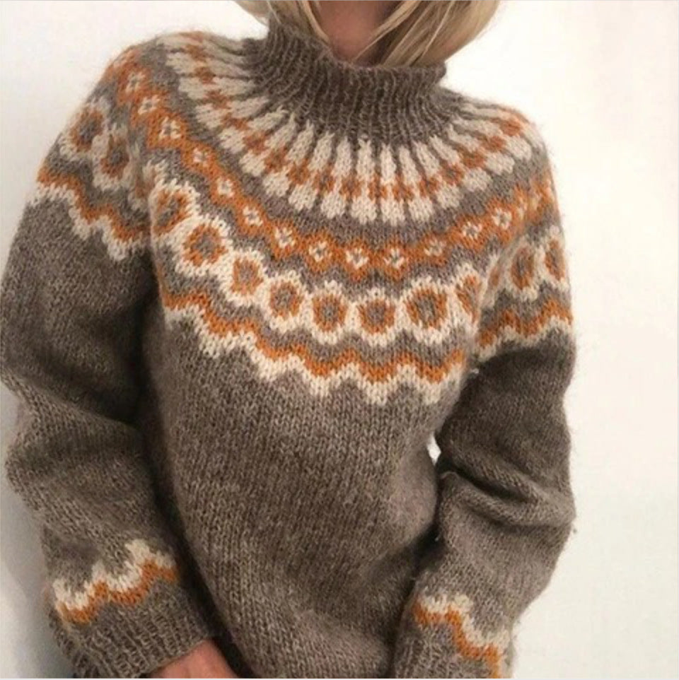 Lydia™ | Pull Rétro Col Roulé Élégant