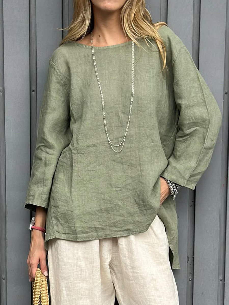 Leah™ | Chemise Décontractée en Coton et Lin