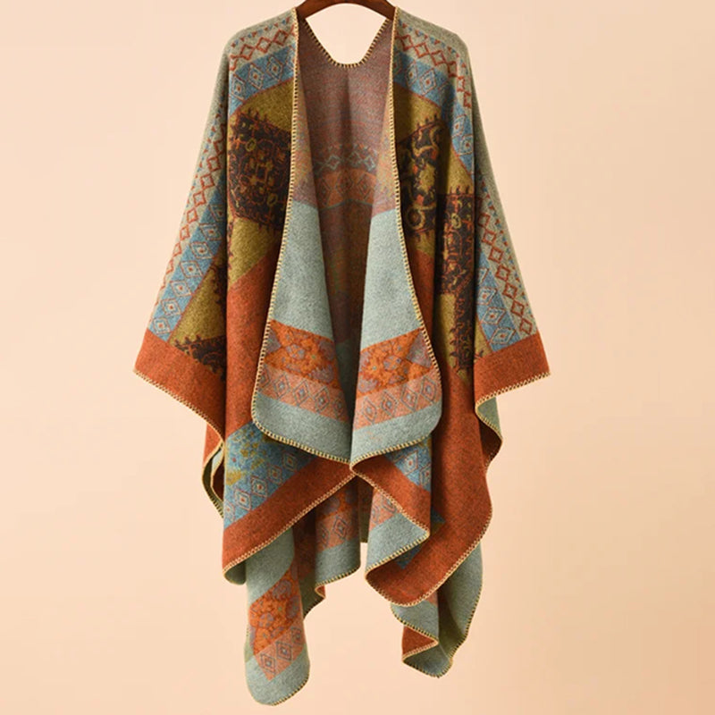 Lune™ | Châle Ethnique Vintage en Coton et Cachemire