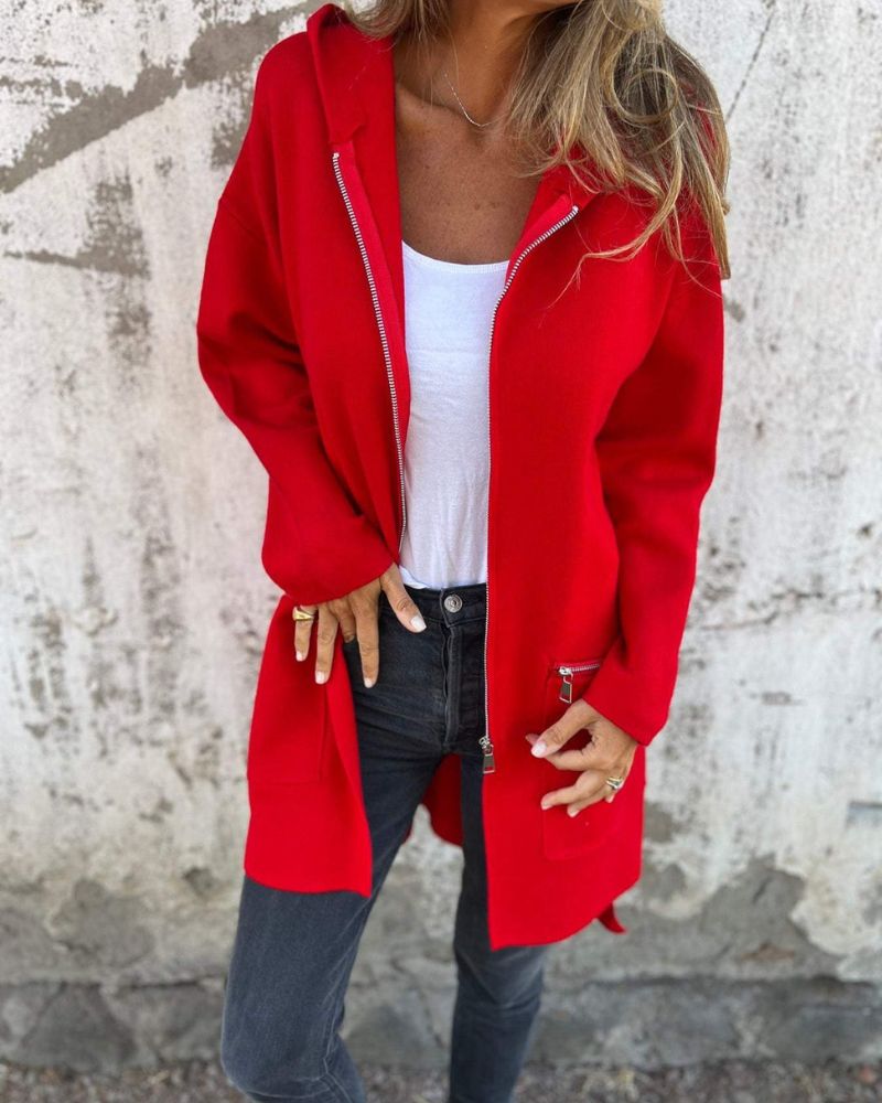 Alcatella™ | Cardigan Élégant à Manches Longues avec Zip