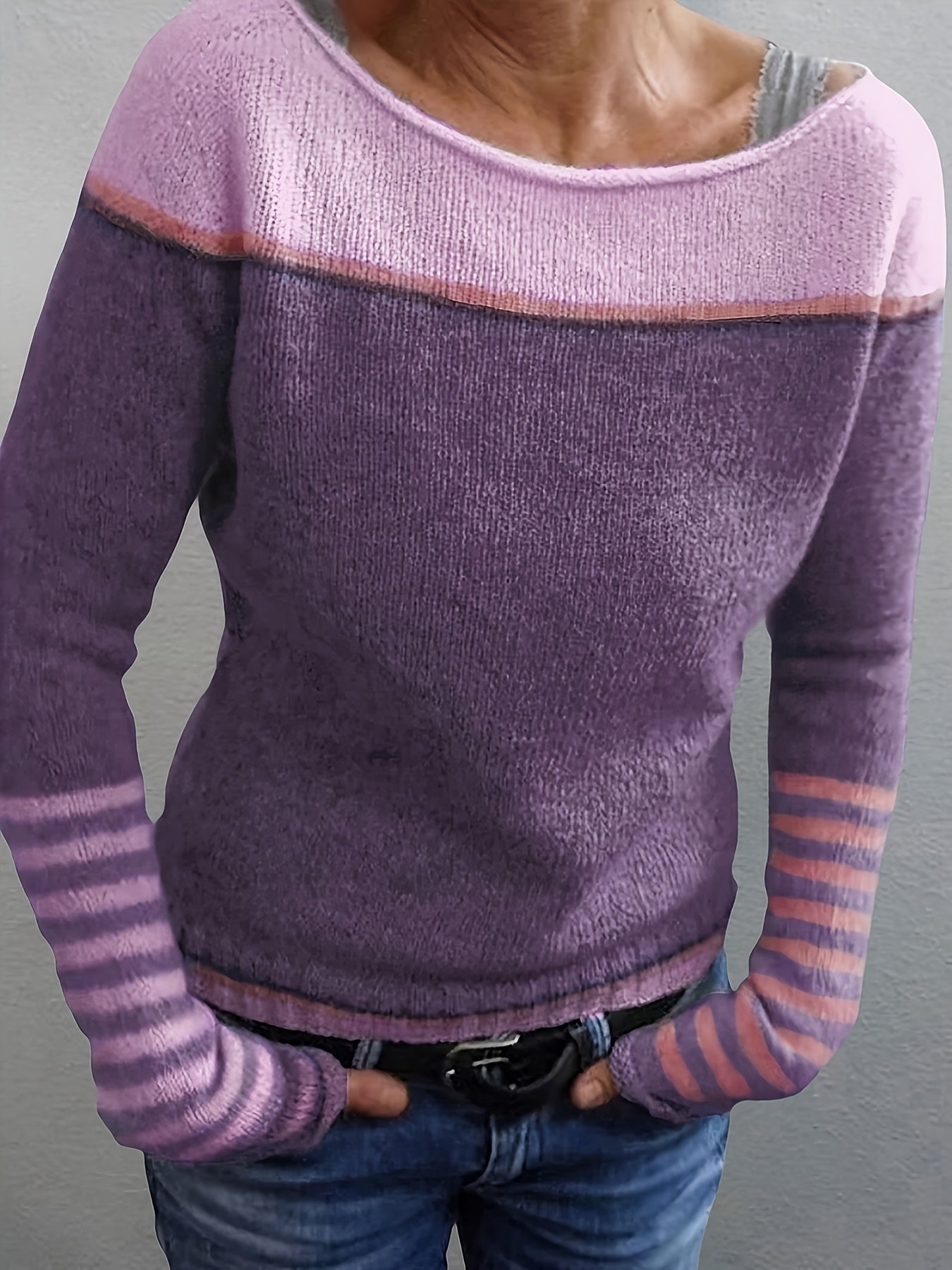 Leila™ | Pull Décontracté à Rayures et Blocs de Couleur