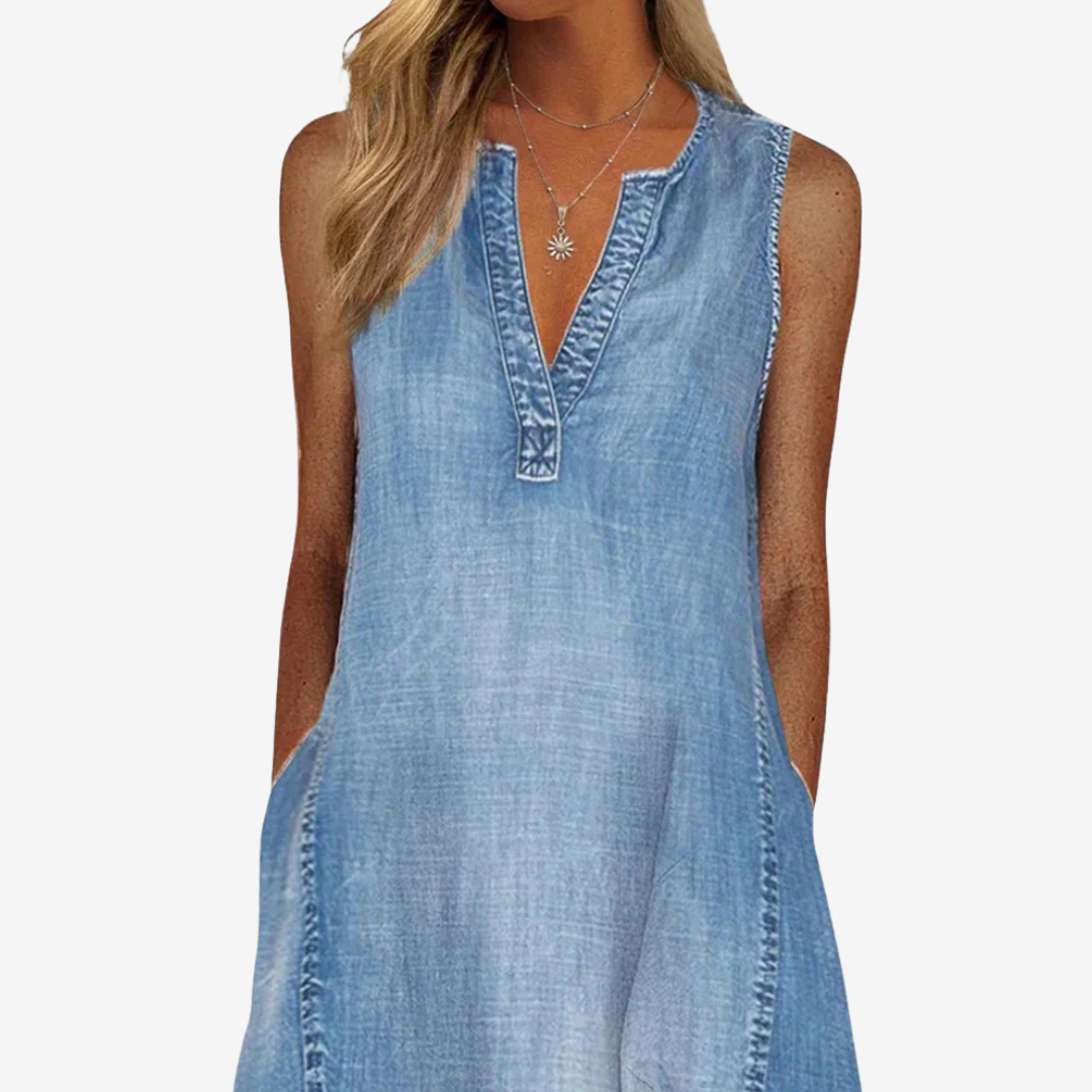 Betty™ | Robe Midi Élégante en Denim
