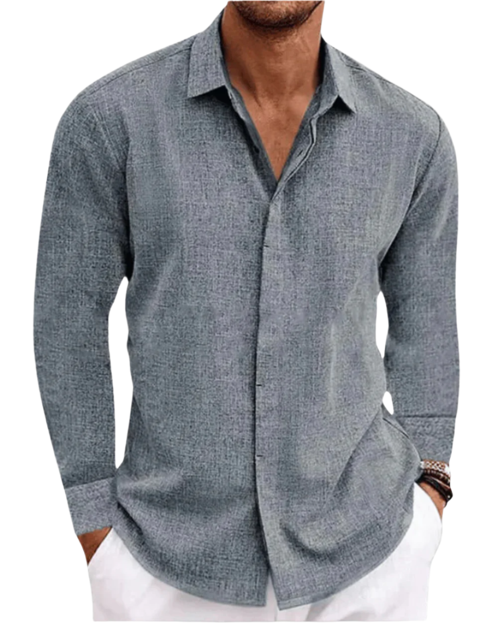 john™ | Chemise Casual en Lin Élégante