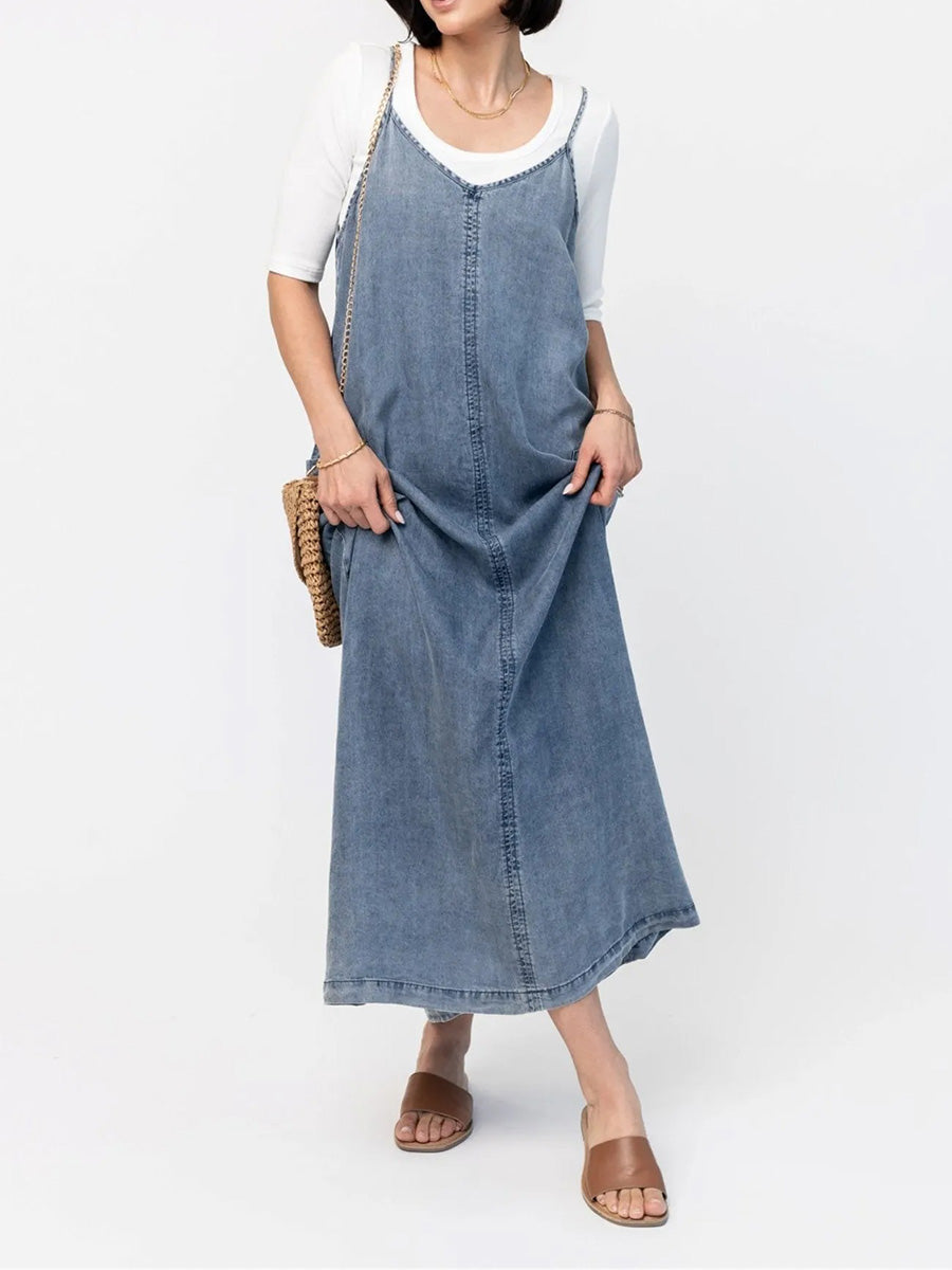 Hannah™ | Robe Maxi en Denim Élégante